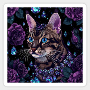 Bengal Cat With Jewels Sticker